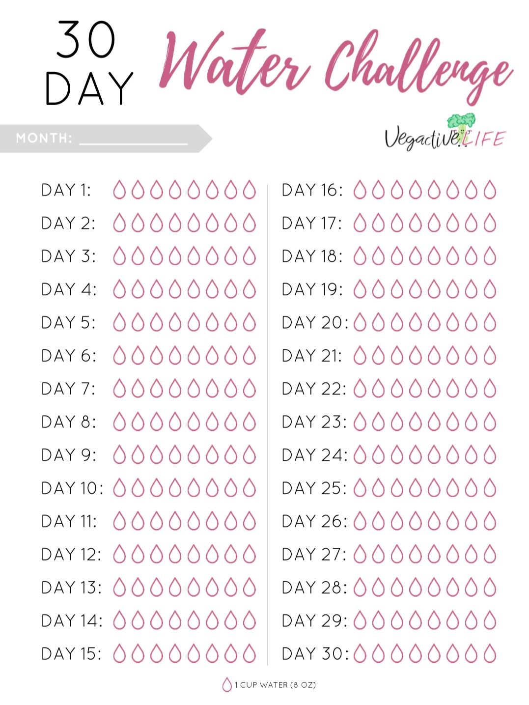 30 Day Water Challenge - Vegactive Life